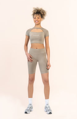 Aurora Layered Crop Top Lembas | Şık Spor Üst | Rasquad